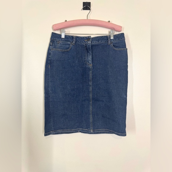 Talbots Dresses & Skirts - Talbots Classic Women’s Denim Skirt Size 8 with Stretch Knee Length Medium Blue
